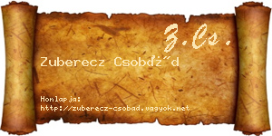 Zuberecz Csobád névjegykártya
